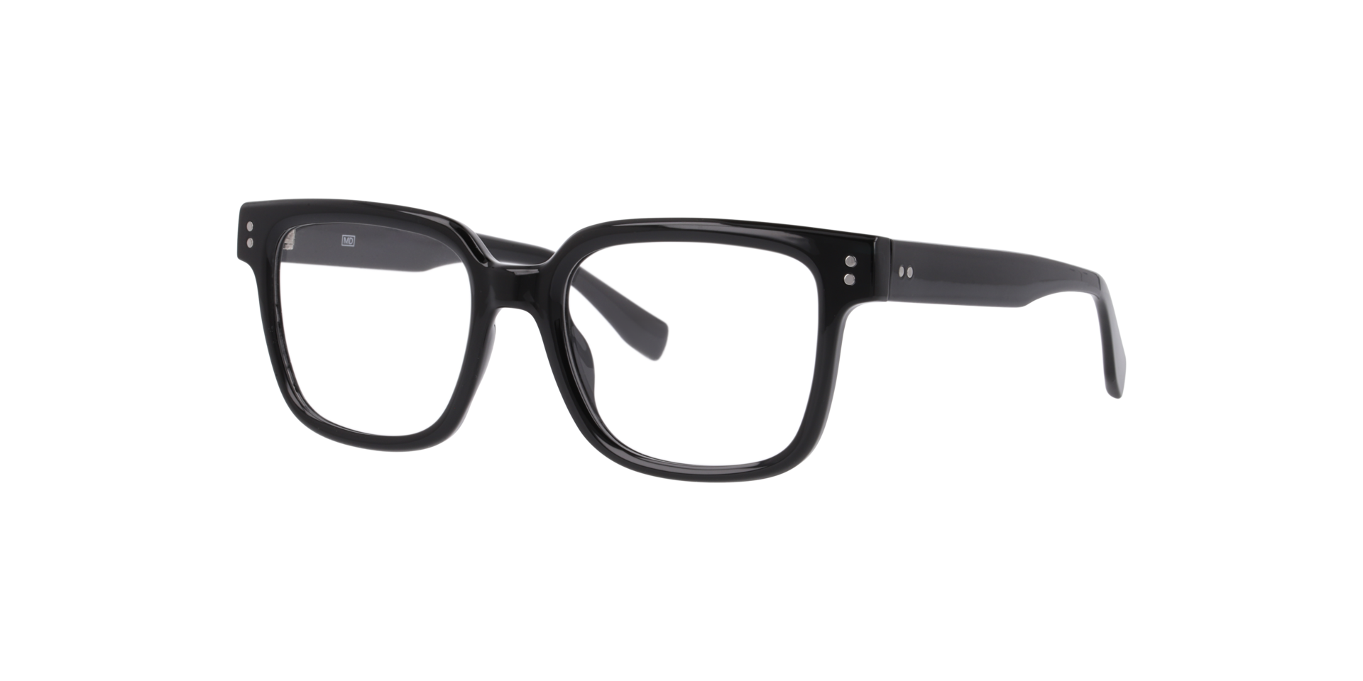 Texas Zwart KunststofEyeglass Frames van B24, Hoekweergave
