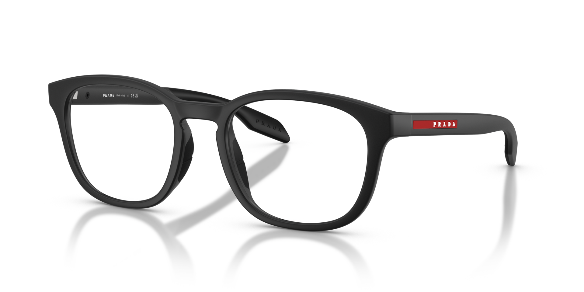 PS 03TV Matt Schwarz KunststoffEyeglass Frames von B24, Dreiviertelansicht