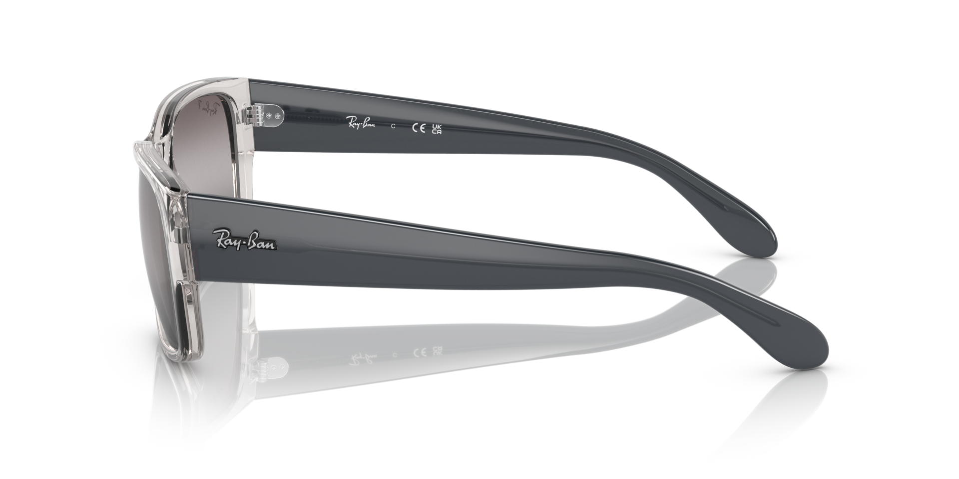 RB4388 Grau transparent KunststoffSunglass Frames von B24, Seitenansicht