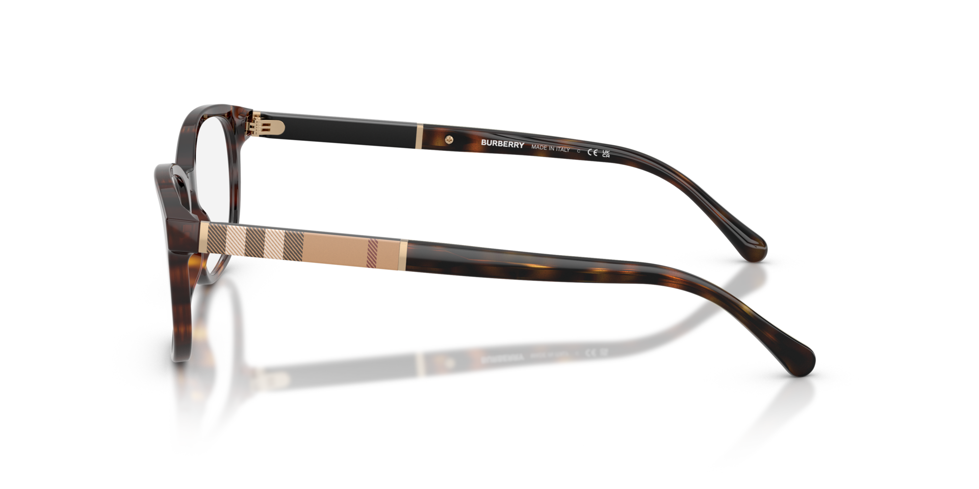 BE2172 Donker Havana AcetaatEyeglass Frames van B24, Zijaanzicht