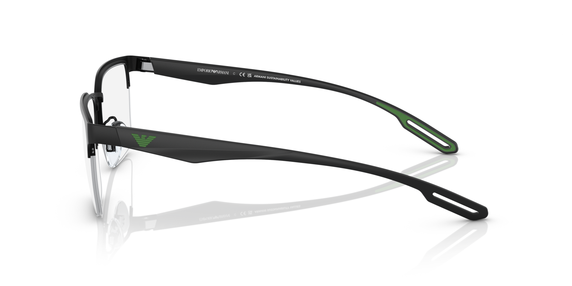 EA1137 Matt Schwarz MetallEyeglass Frames von B24, Seitenansicht
