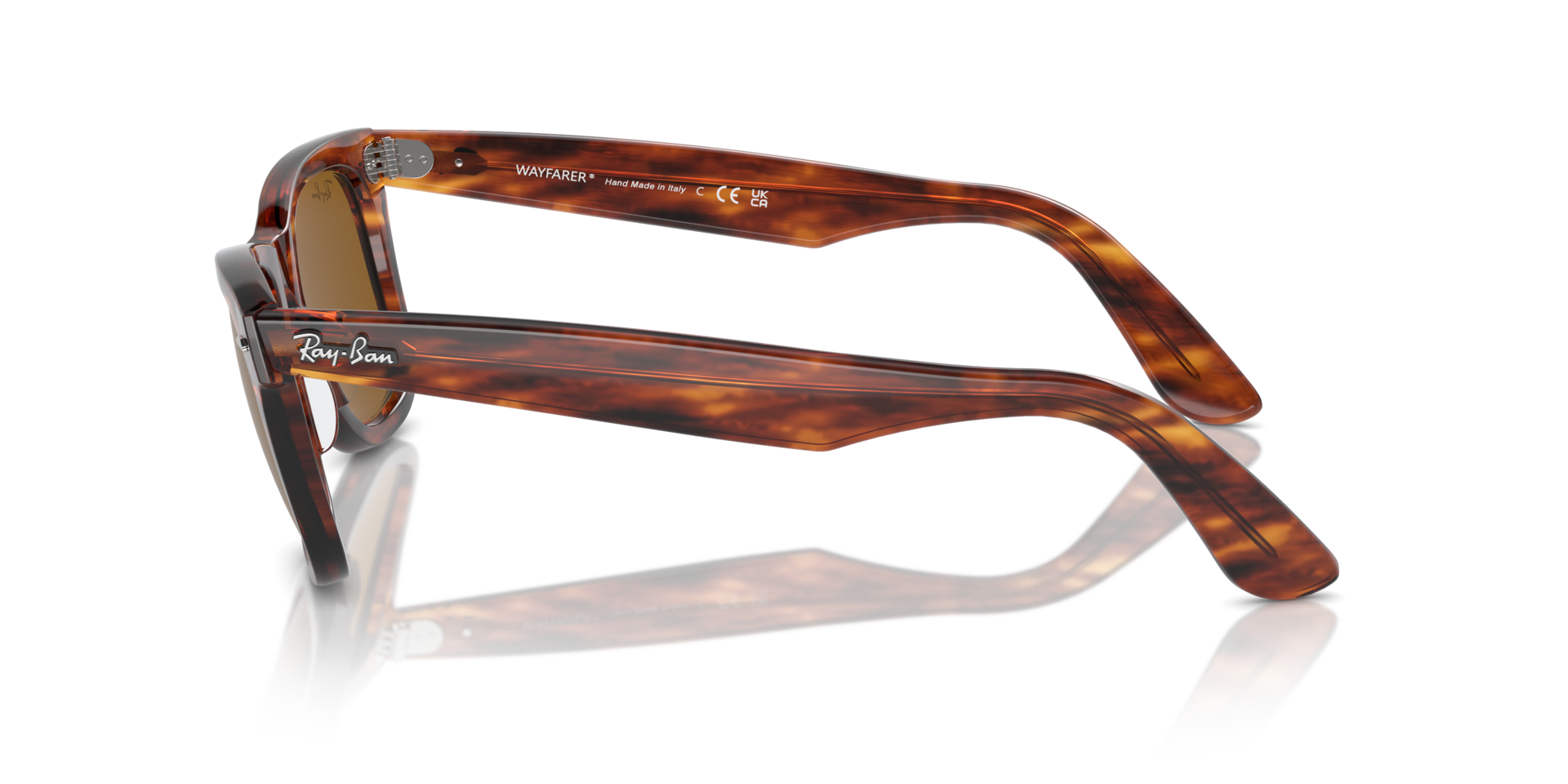 RB2140 Havana gestreept AcetaatSunglass Frames van B24, Zijaanzicht