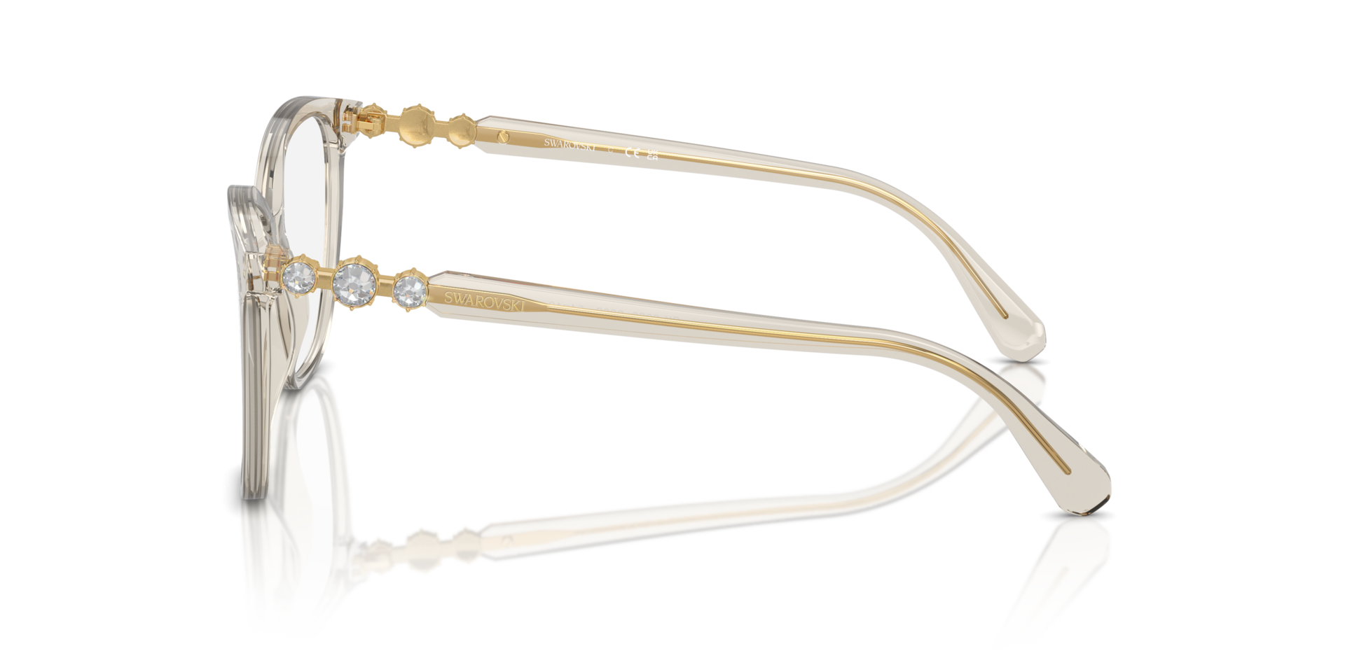SK2020 Transparent Beige AcetatEyeglass Frames von B24, Seitenansicht