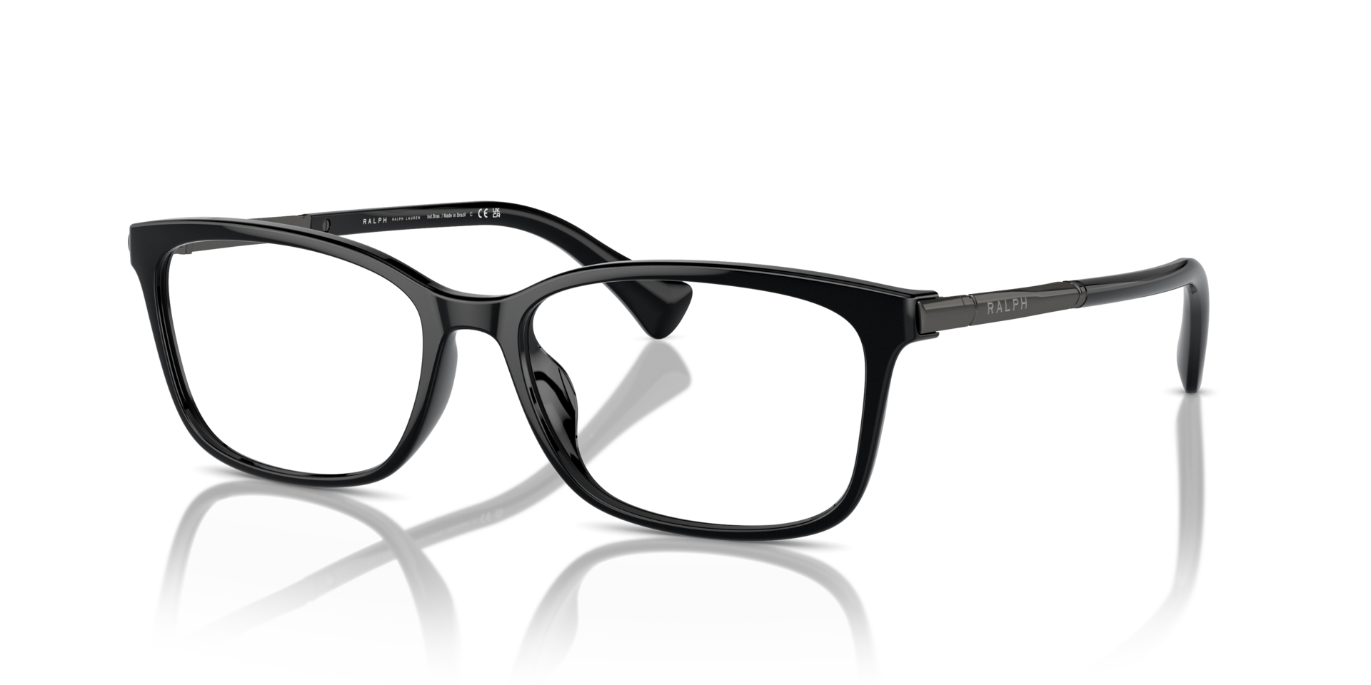 RA7160U Glanzend zwart KunststofEyeglass Frames van B24, Hoekweergave