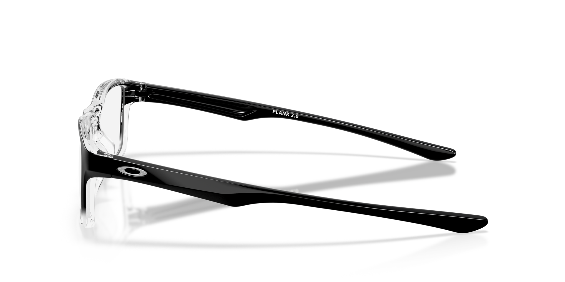 Plank 2.0 Glanzend zwart helder overlopend KunststofEyeglass Frames van B24, Zijaanzicht