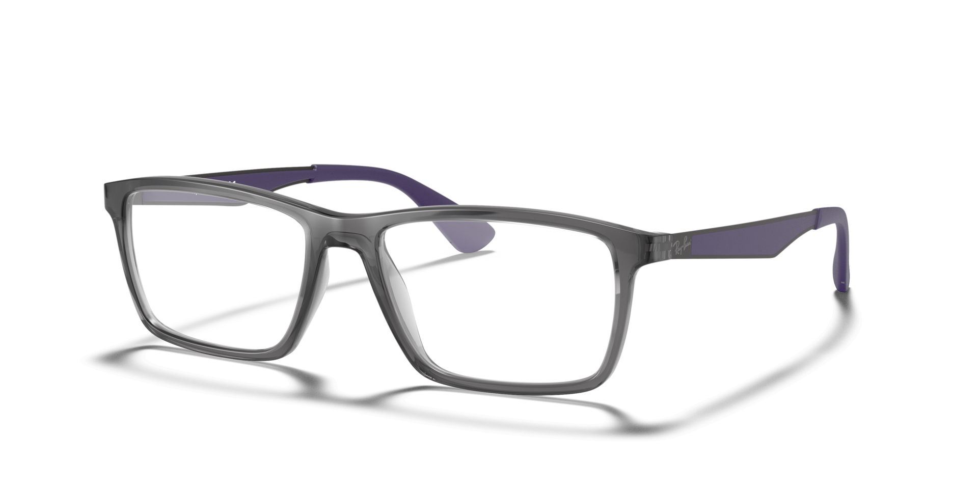 RB7056 Transparant grijs KunststofEyeglass Frames van B24, Hoekweergave