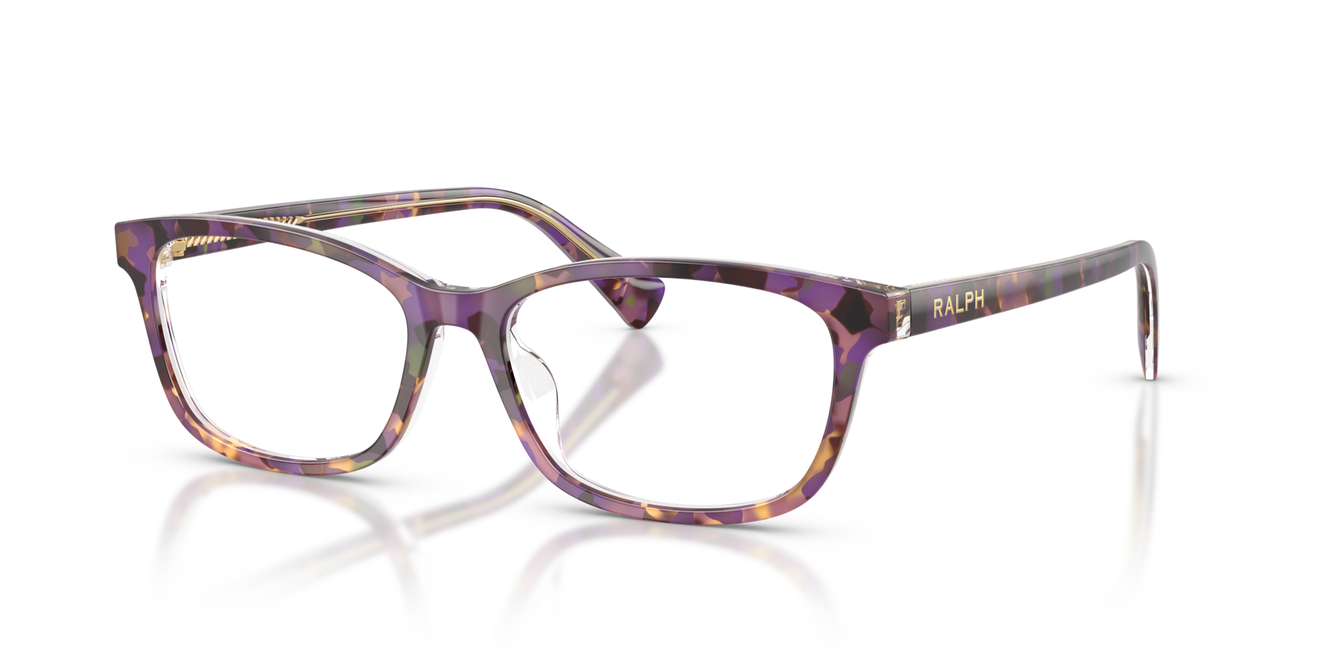 RA7194U Violet Havana & Transparent AcetatEyeglass Frames von B24, Dreiviertelansicht