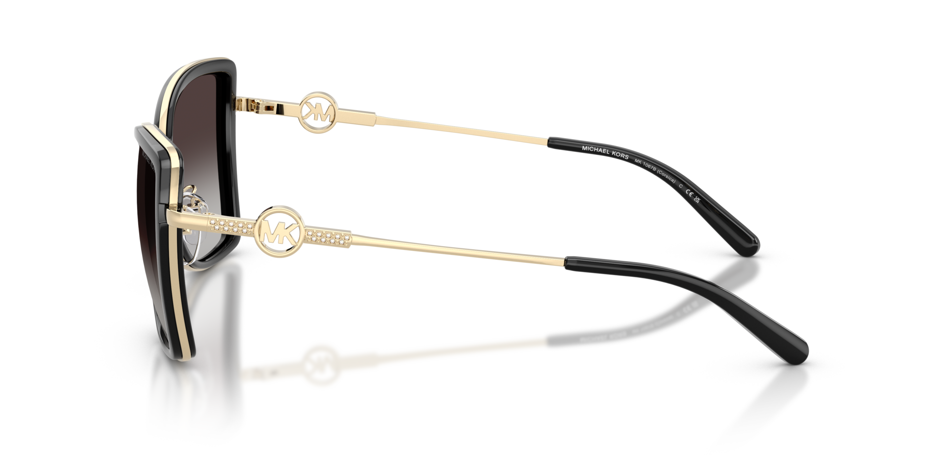 MK1067B Hellgold & Schwarz MetallSunglass Frames von B24, Seitenansicht