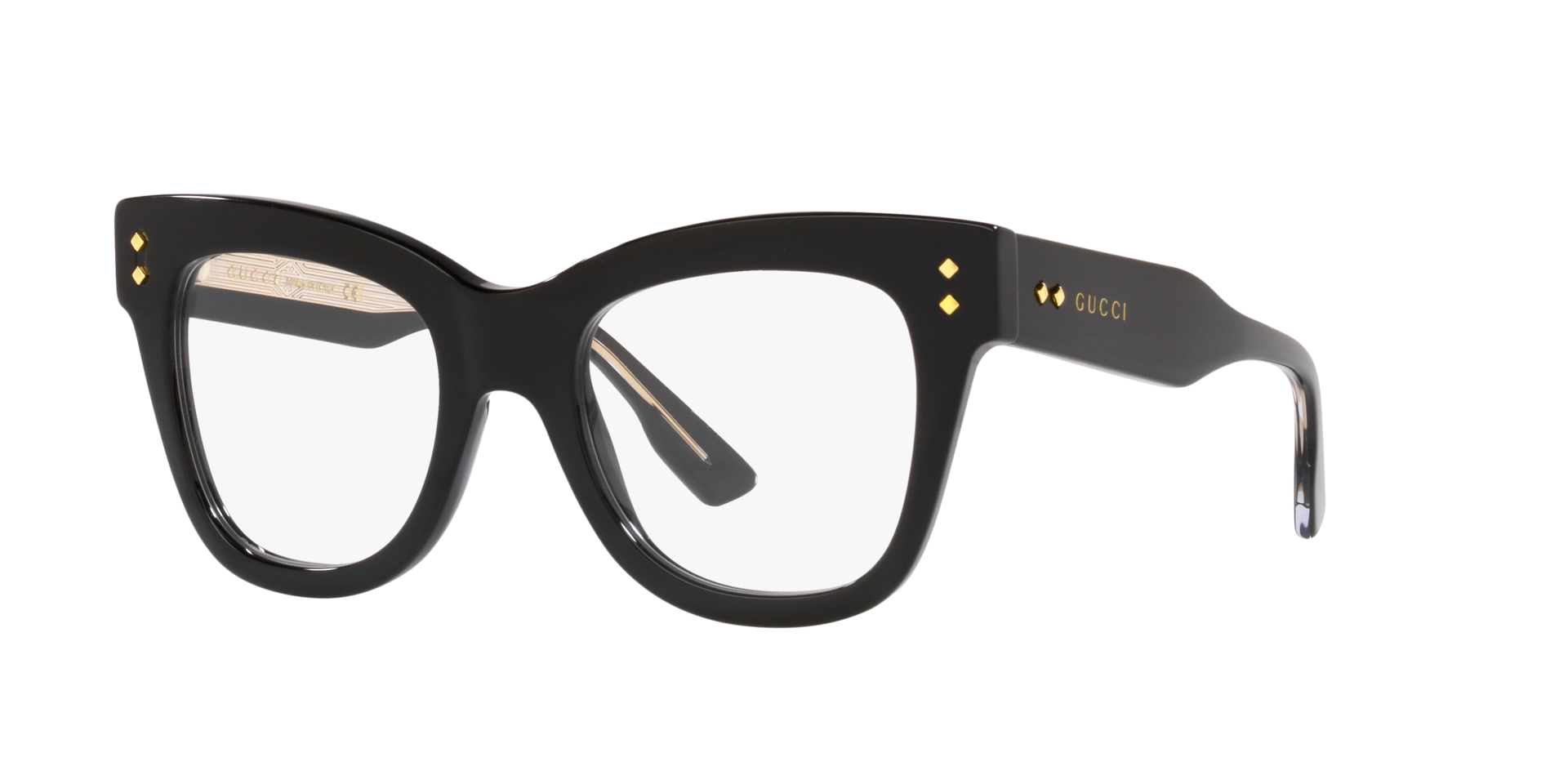 GC001812 Schwarz AcetatEyeglass Frames von B24, Dreiviertelansicht