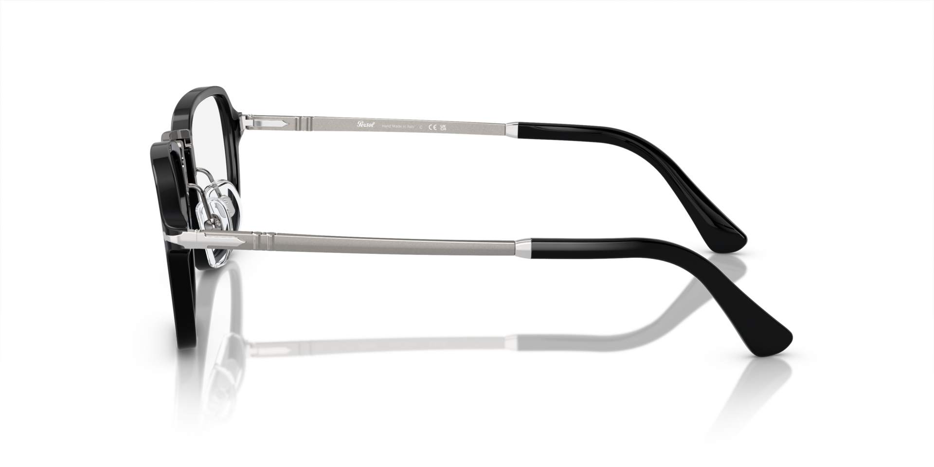PO3331V Zwart AcetaatEyeglass Frames van B24, Zijaanzicht