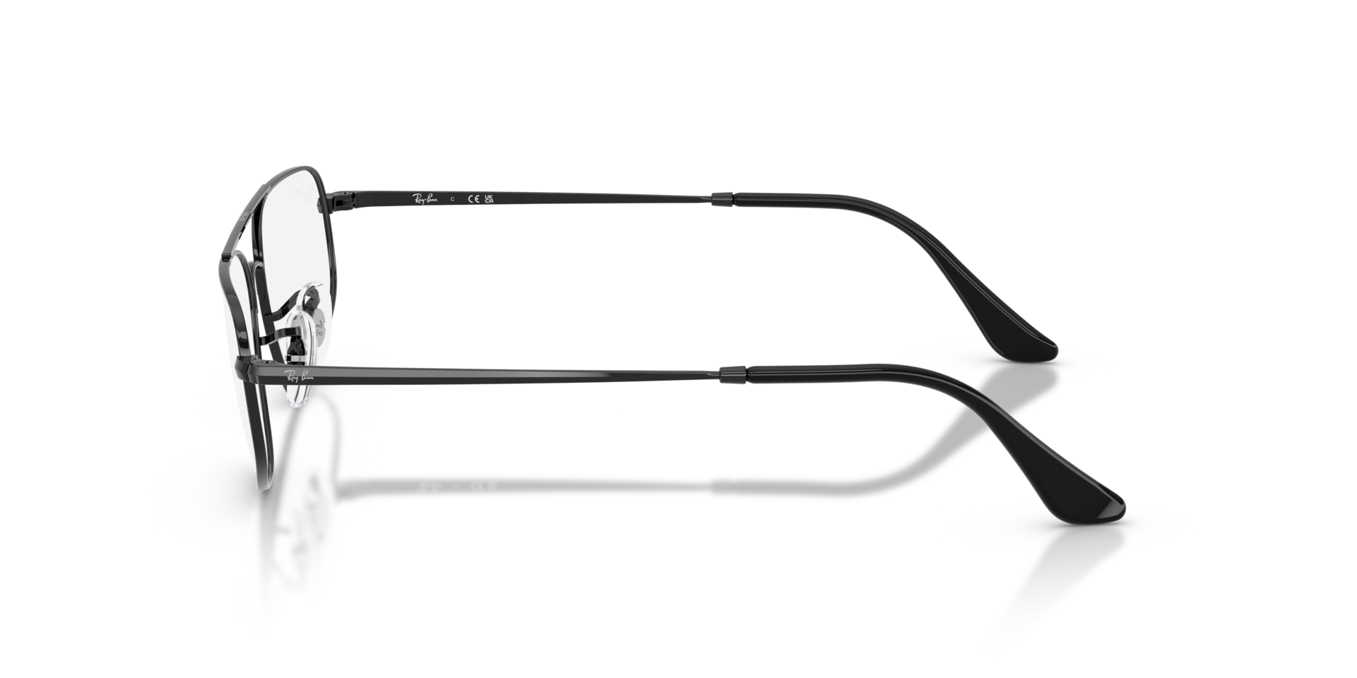 RB6550 Zwart MetaalEyeglass Frames van B24, Zijaanzicht