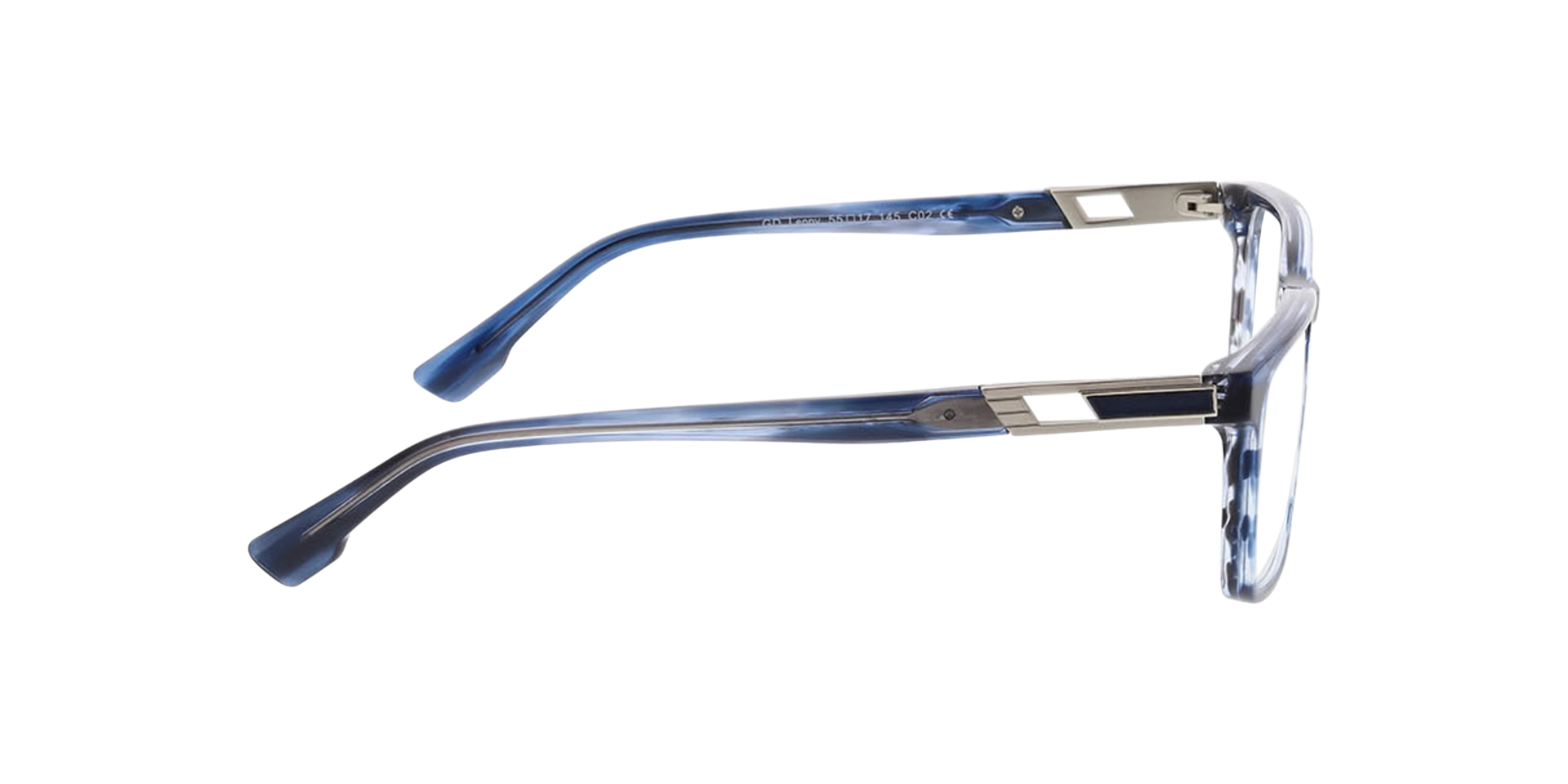 Lenny Blue Horn  &  Matt Silver AcetatEyeglass Frames von B24, Seitenansicht