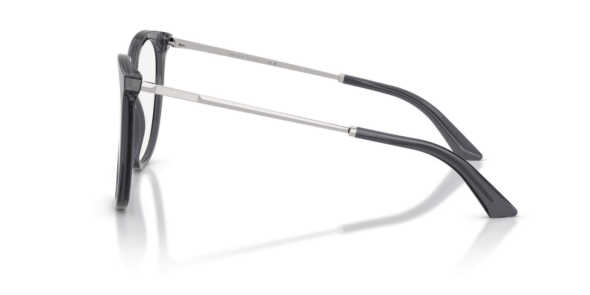 JC3060 Transparant grijs AcetaatEyeglass Frames van B24, Zijaanzicht