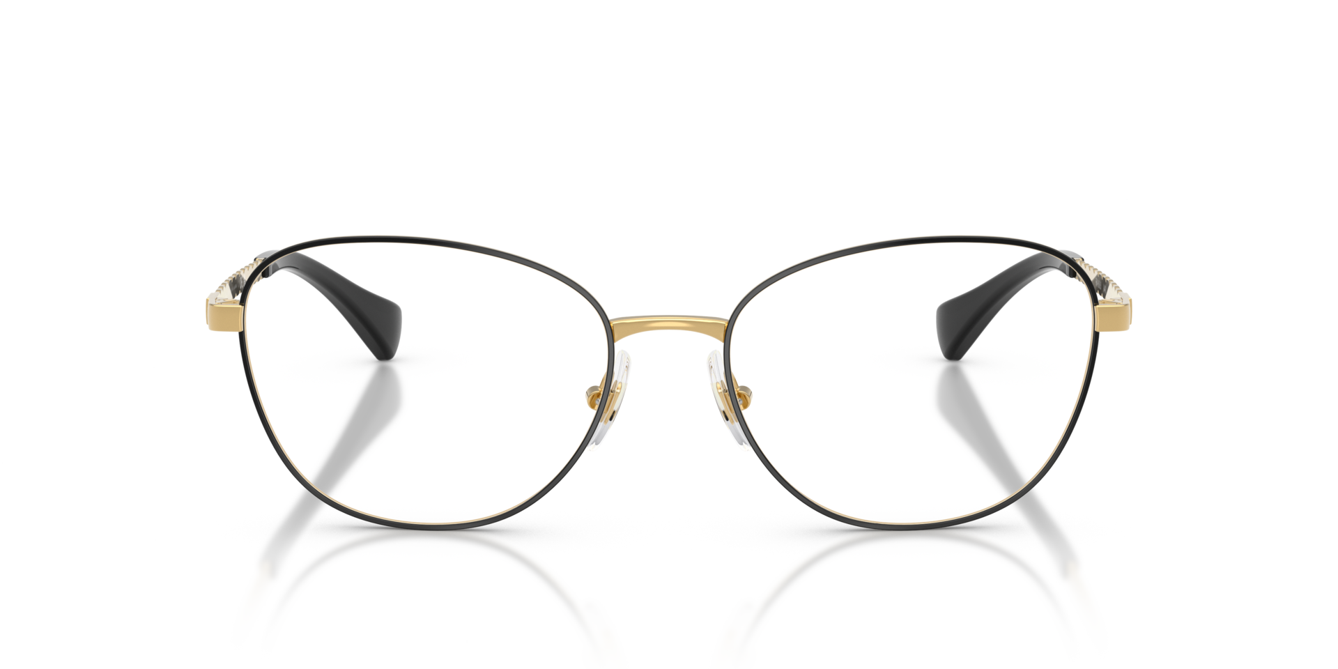 RA6063 Schwarz glänzend MetallEyeglass Frames von B24, Vorderansicht