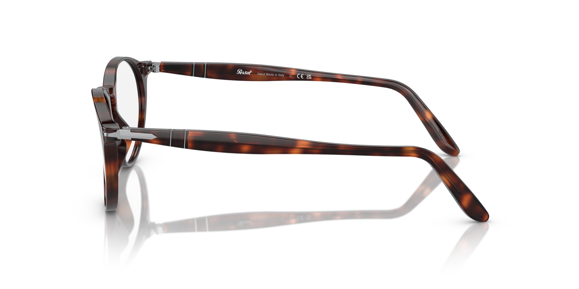 PO3092V Havana AcetaatEyeglass Frames van B24, Zijaanzicht
