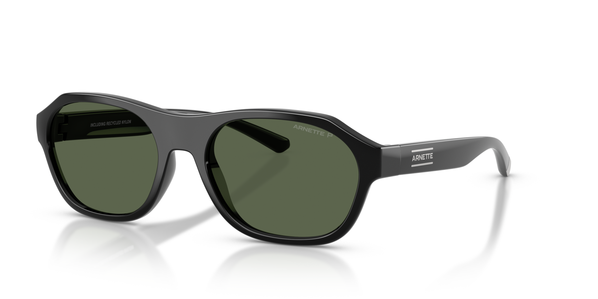 AN4380 Recycled Black KunststoffSunglass Frames von B24, Dreiviertelansicht