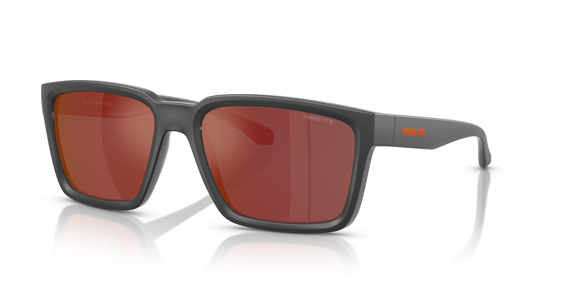 AN4346 Matte Medium Grey KunststofSunglass Frames van B24, Hoekweergave