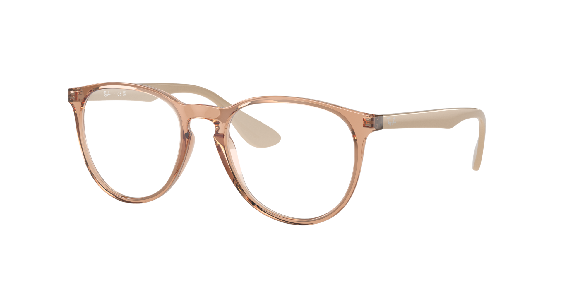 RB7046 Transparant bruin KunststofEyeglass Frames van B24, Hoekweergave