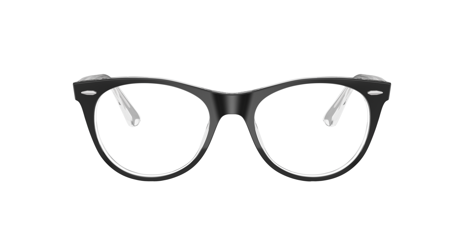 RB2185V Zwart op transparant AcetaatEyeglass Frames van B24, Vooraanzicht