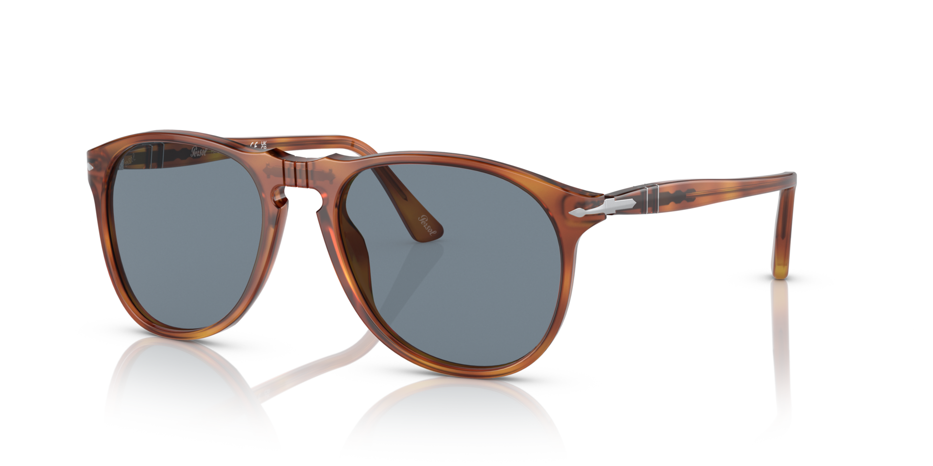 PO9649S Terra Di Siena AcetaatSunglass Frames van B24, Hoekweergave