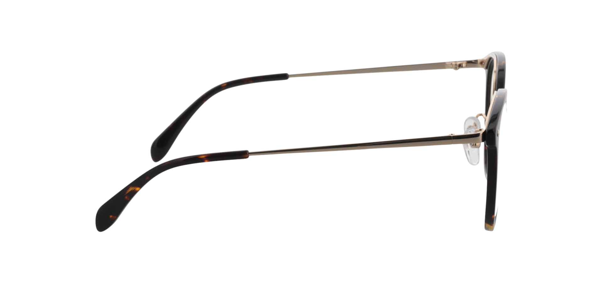 Charlotte Bruin Havana  &  goud AcetaatEyeglass Frames van B24, Zijaanzicht