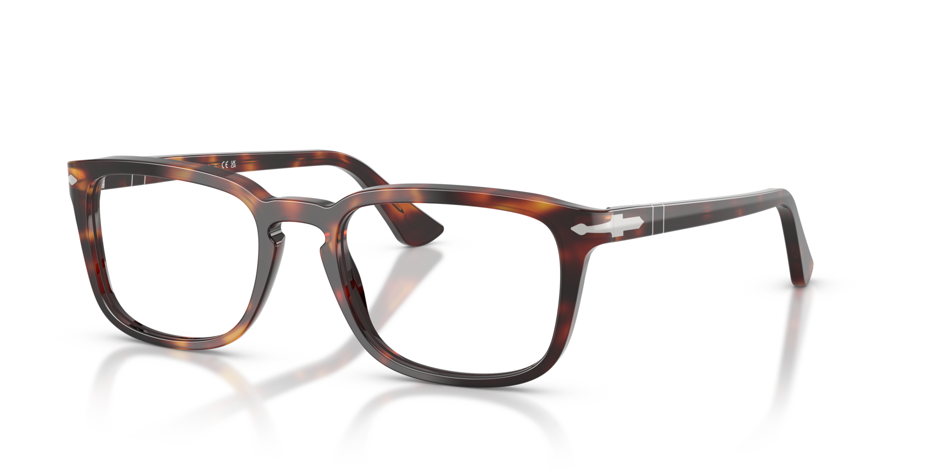 PO3382V Havana AcetatEyeglass Frames von B24, Dreiviertelansicht