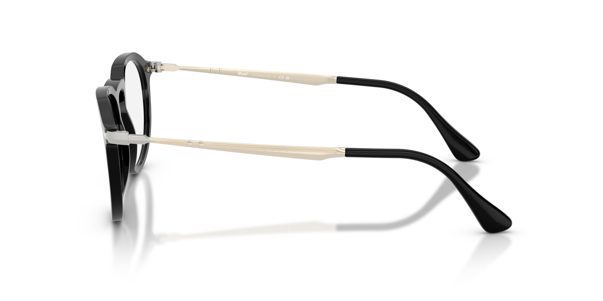 PO3387V Schwarz AcetatEyeglass Frames von B24, Seitenansicht