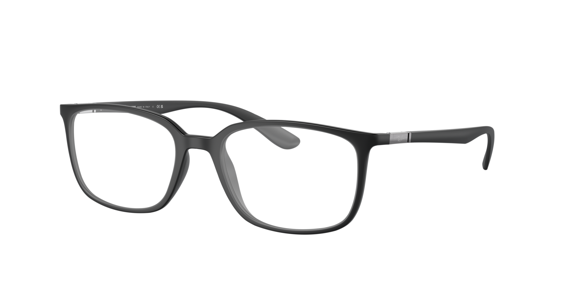 RB7208 Zwart KunststofEyeglass Frames van B24, Hoekweergave