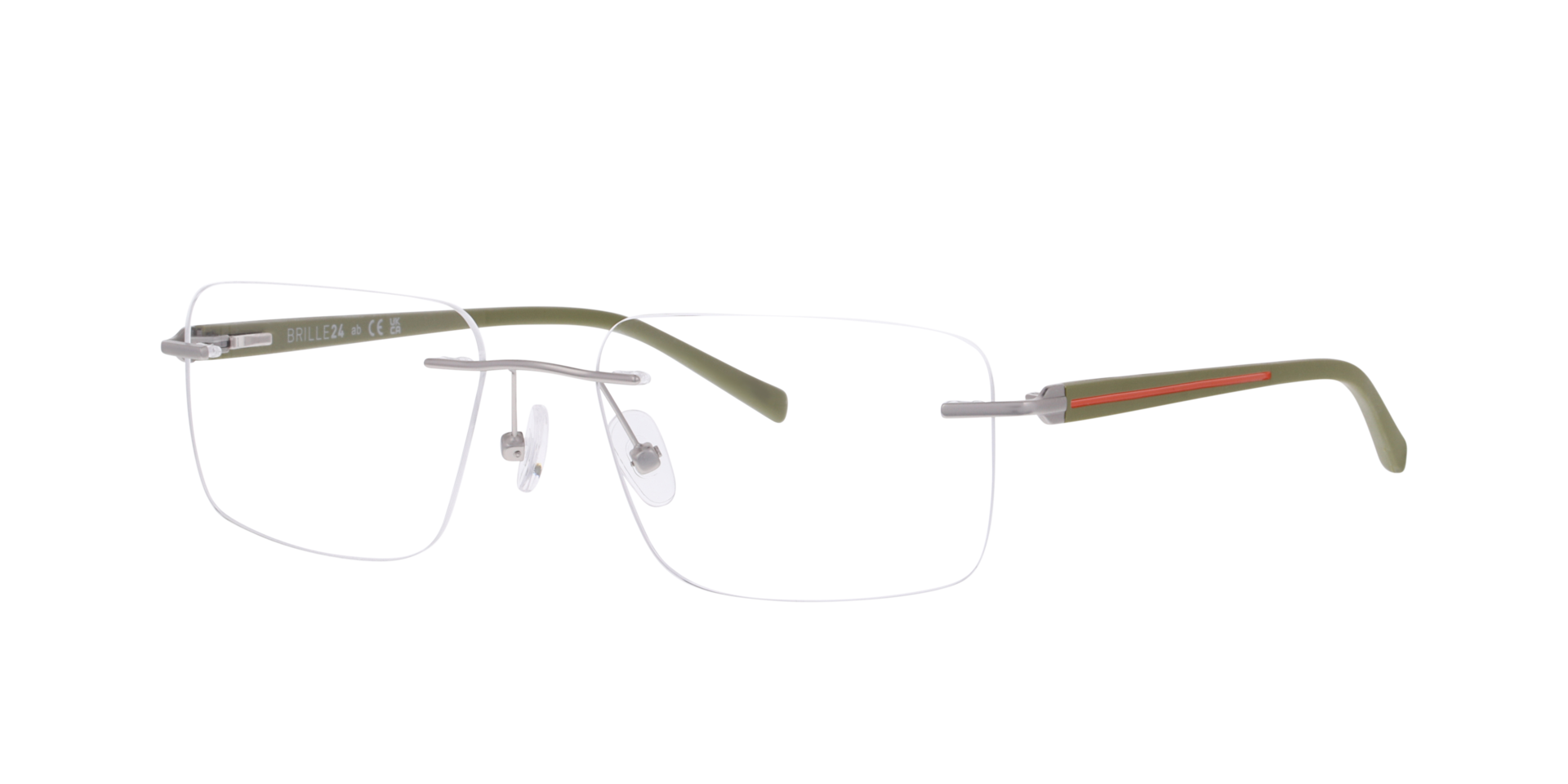 Halden Matte Silver MetallEyeglass Frames von B24, Dreiviertelansicht