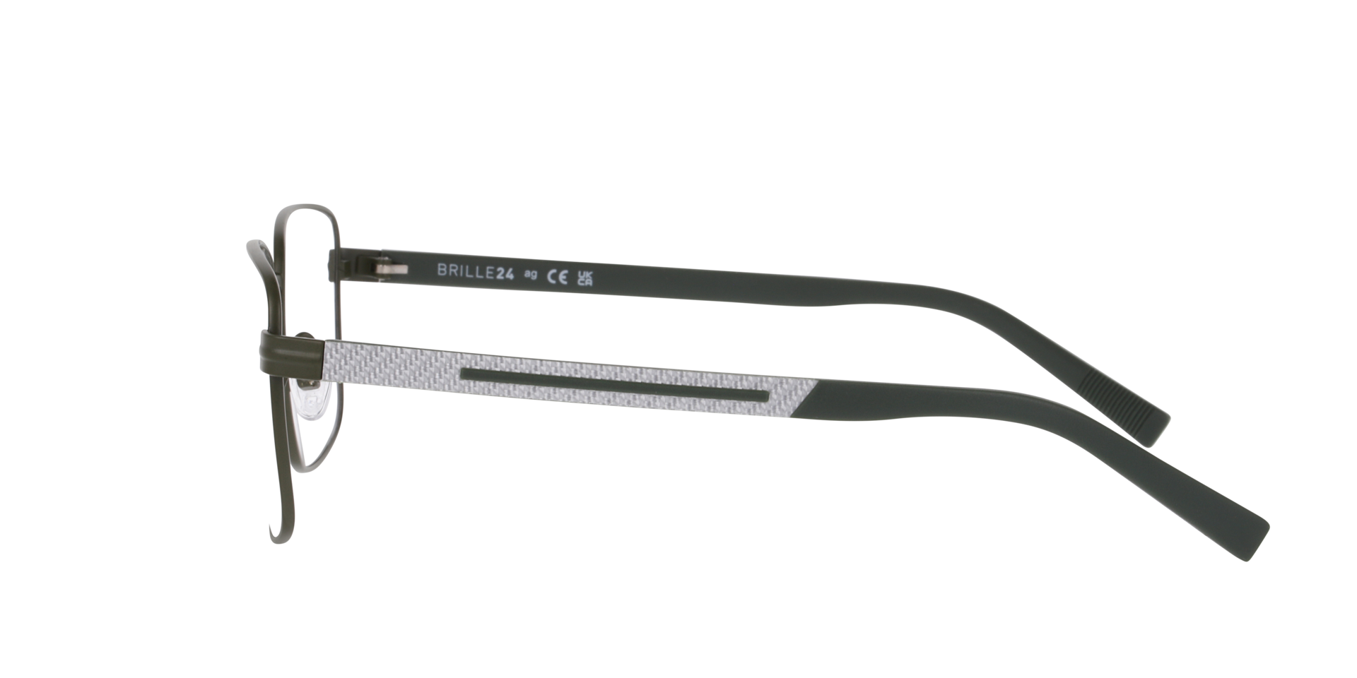 Nottingham Dark Khaki MetallEyeglass Frames von B24, Seitenansicht