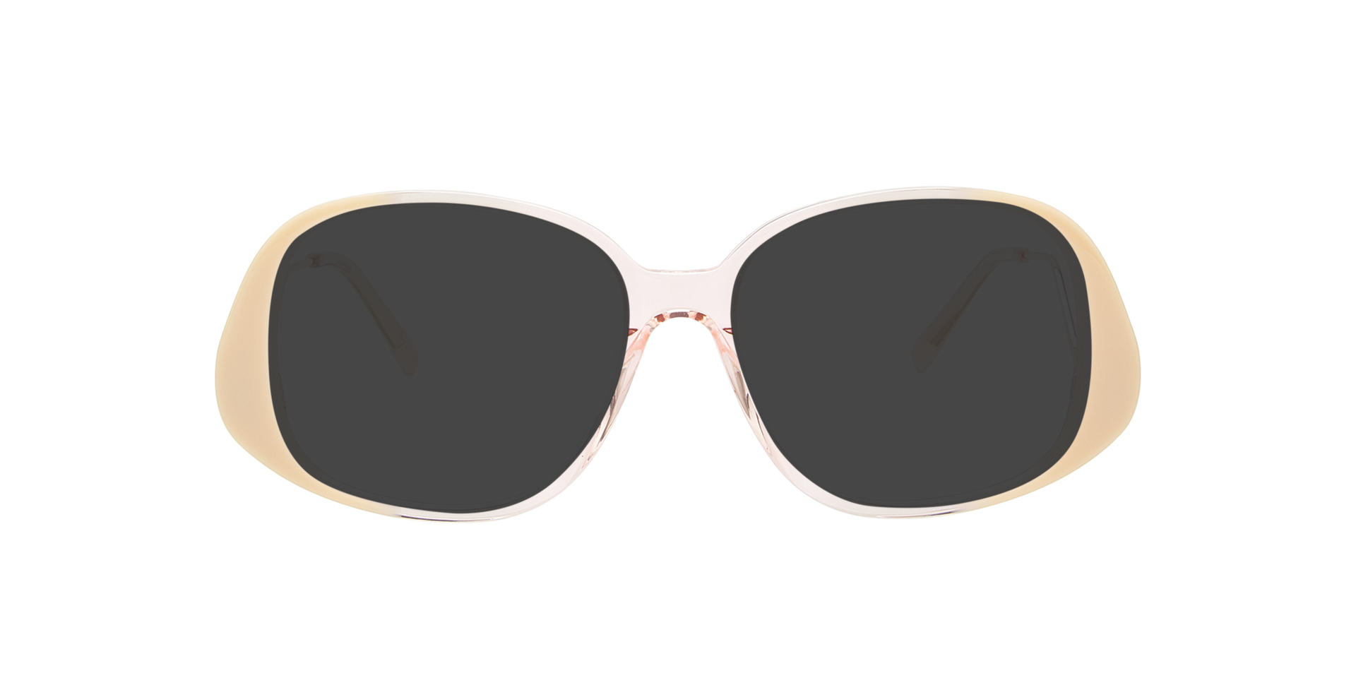 Zela Mercury Peach & Gold Metal AcetaatEyeglass Frames van B24, met getinte lenzen