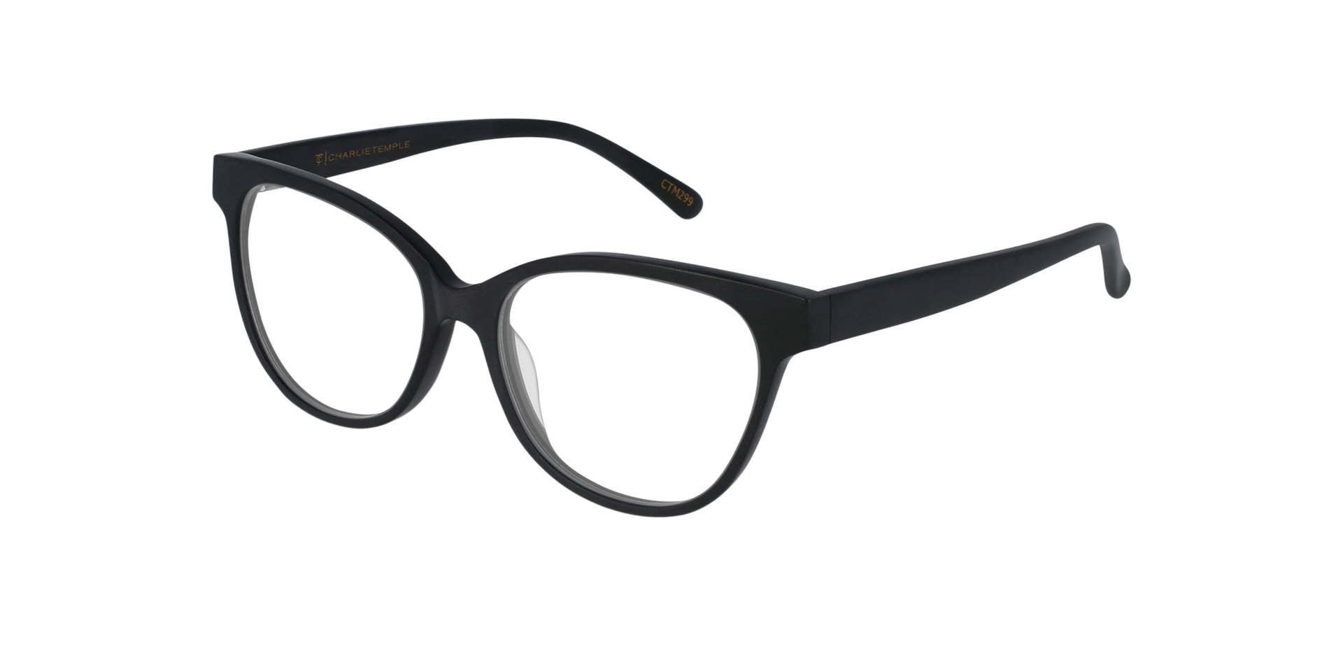 Florence CT Schwarz AcetatEyeglass Frames von B24, Dreiviertelansicht