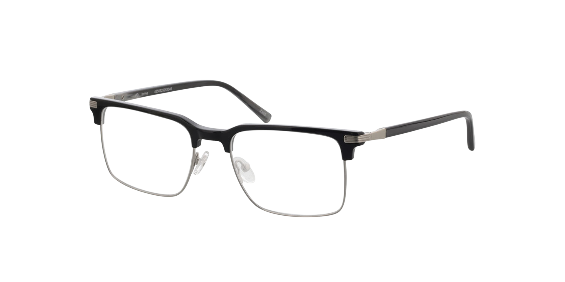 Irvine Zwart MetaalEyeglass Frames van B24, Hoekweergave