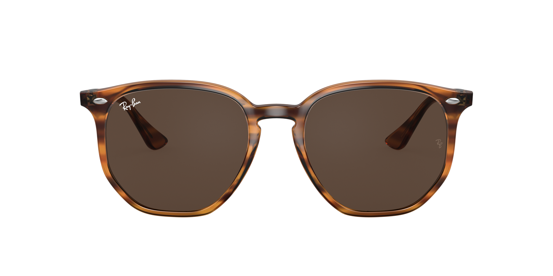 RB4306 Rot gestreift Havana KunststoffSunglass Frames von B24, mit getönten Gläsern