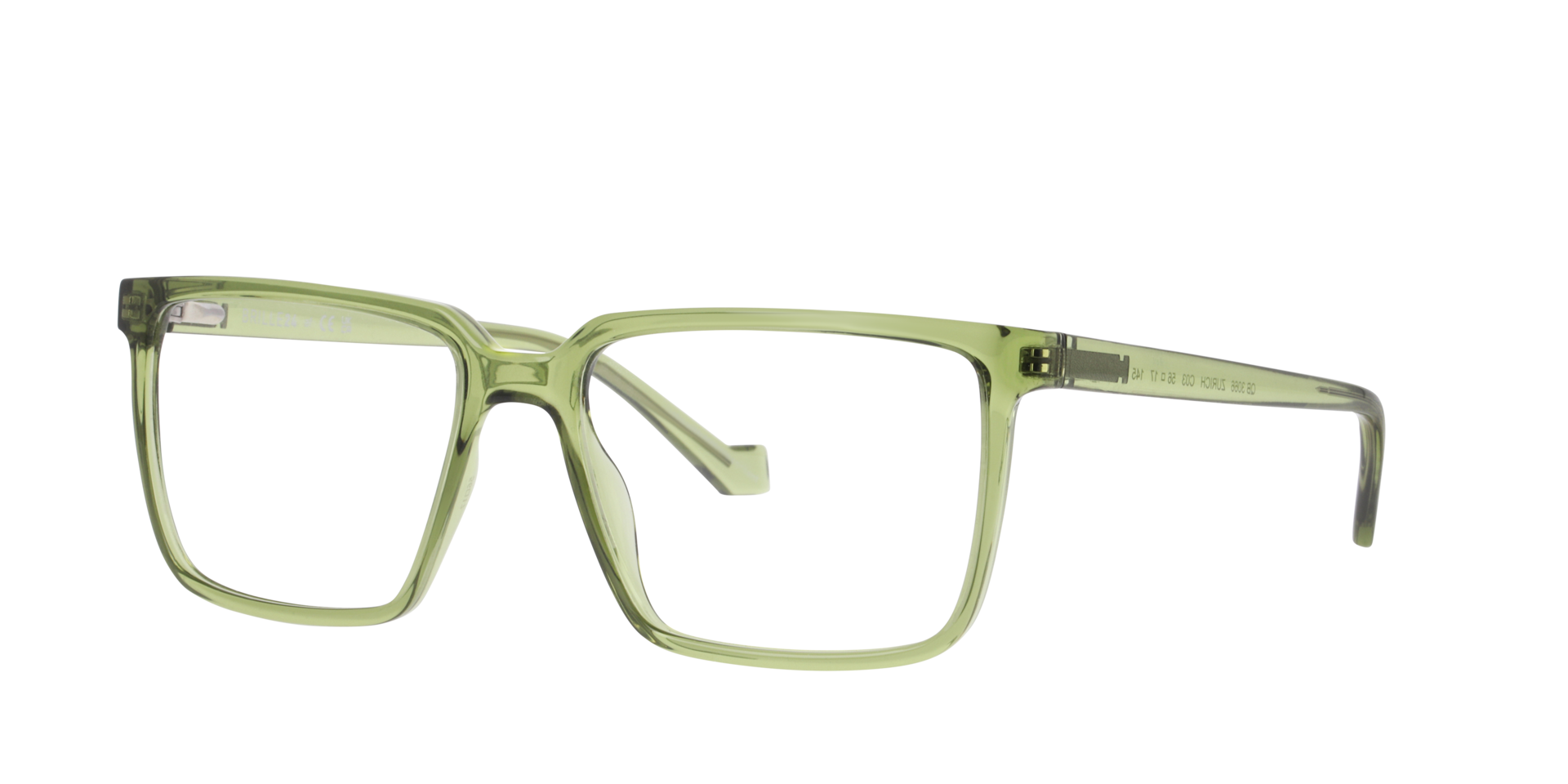 Zürich Crystal Khaki KunststofEyeglass Frames van B24, Hoekweergave