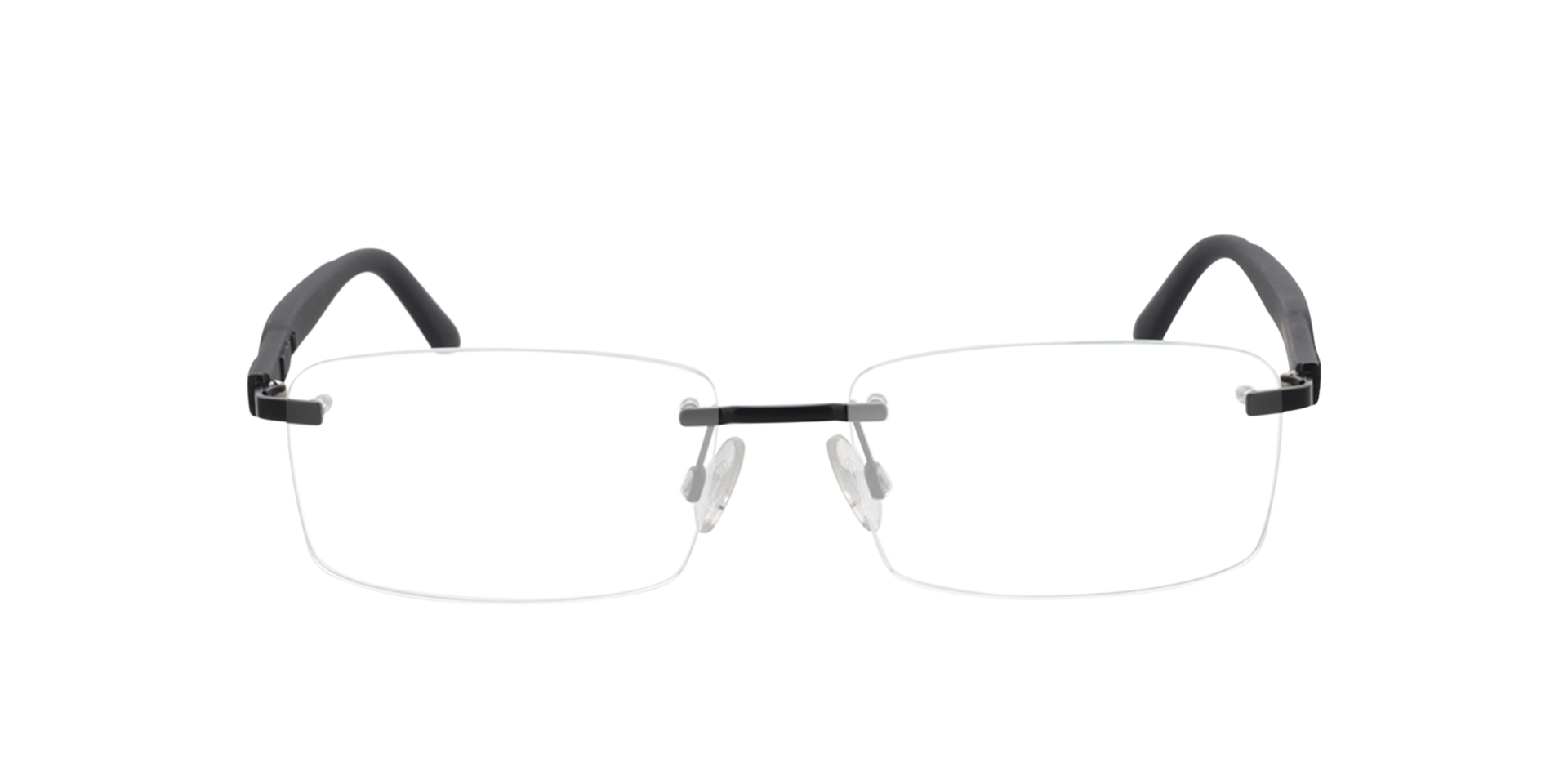 PU0330O Matt Schwarz MetallEyeglass Frames von B24, Vorderansicht