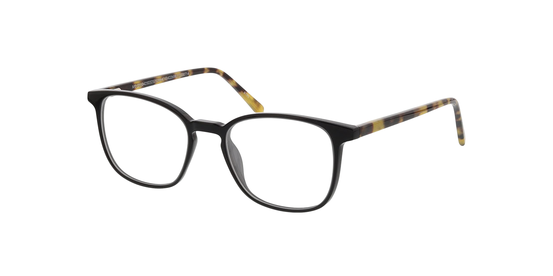 New Haven Zwart KunststofEyeglass Frames van B24, Hoekweergave