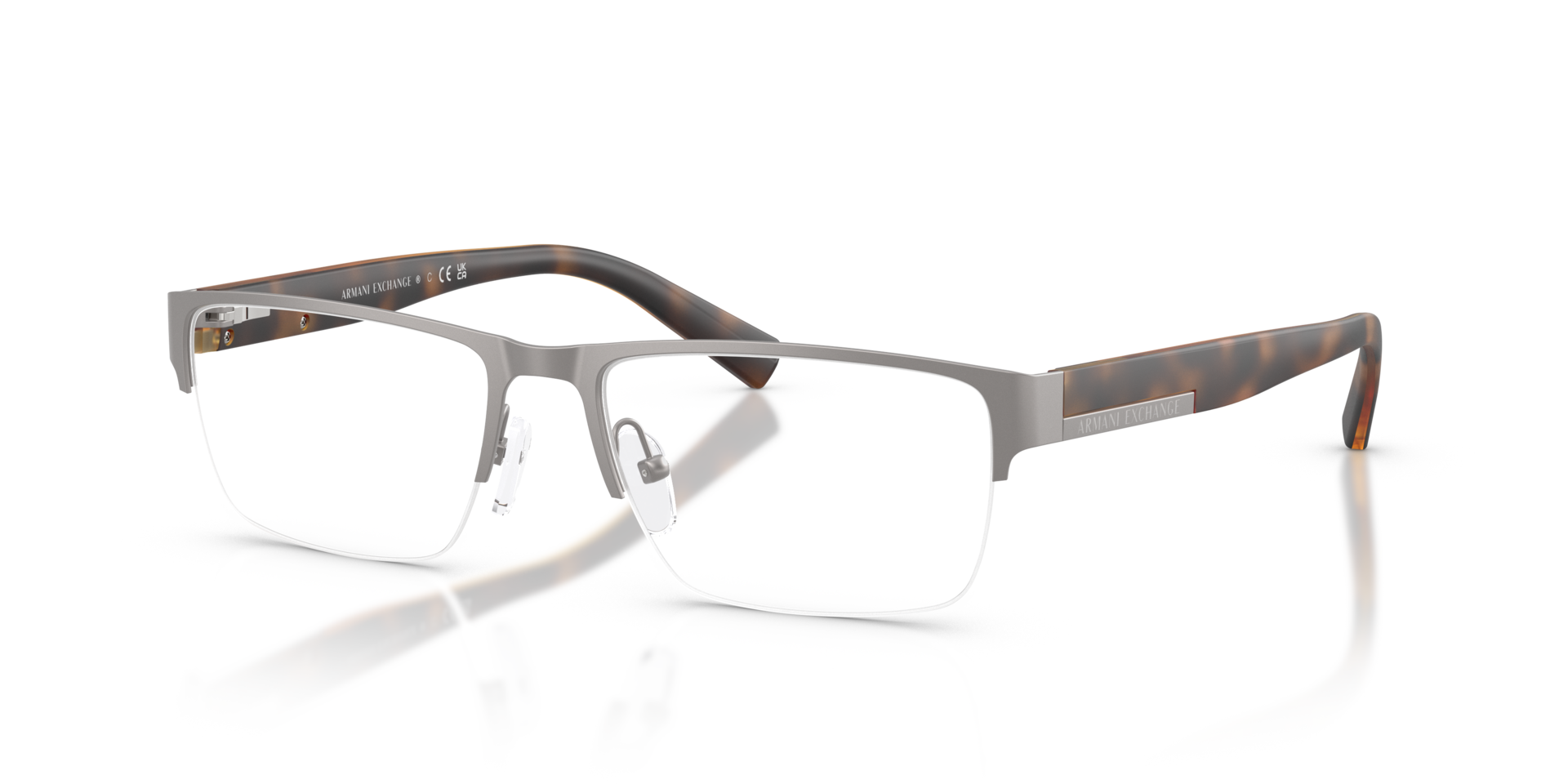 AX1018 Staalgrijs MetaalEyeglass Frames van B24, Hoekweergave