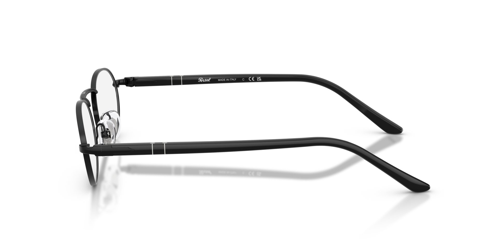 PO1023V Zwart MetaalEyeglass Frames van B24, Zijaanzicht