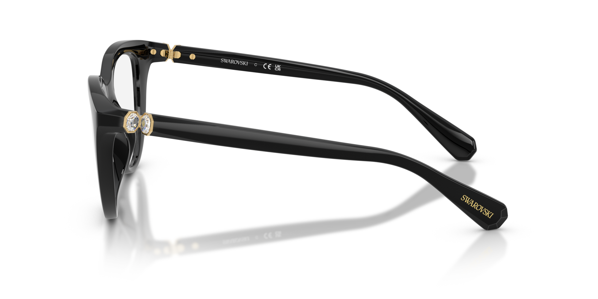 SK2052 Zwart KunststofEyeglass Frames van B24, Zijaanzicht