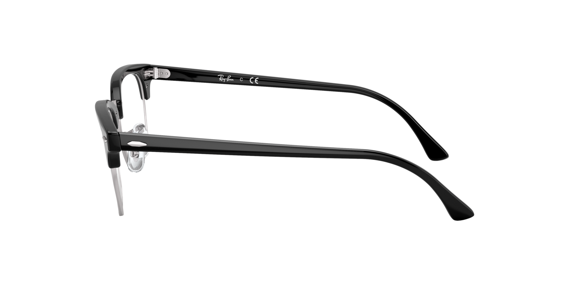 RB5154 Schwarz auf Silber AcetatEyeglass Frames von B24, Seitenansicht