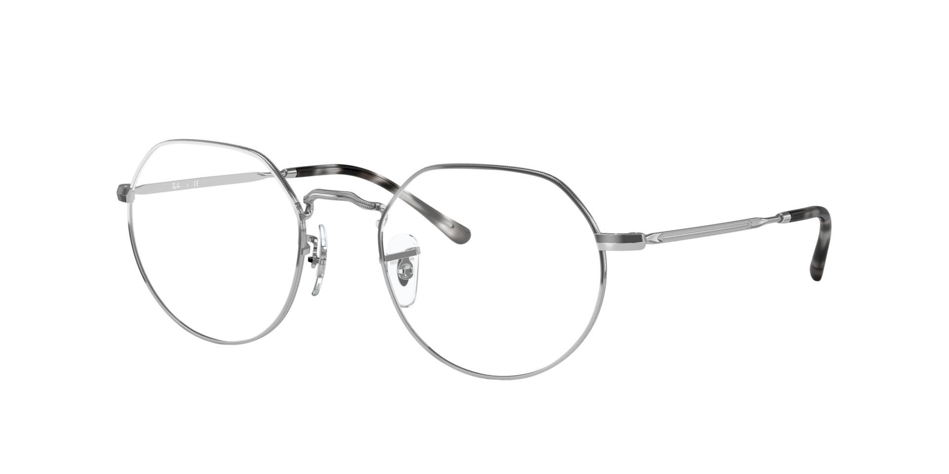 RB6465 Silber MetallEyeglass Frames von B24, Dreiviertelansicht