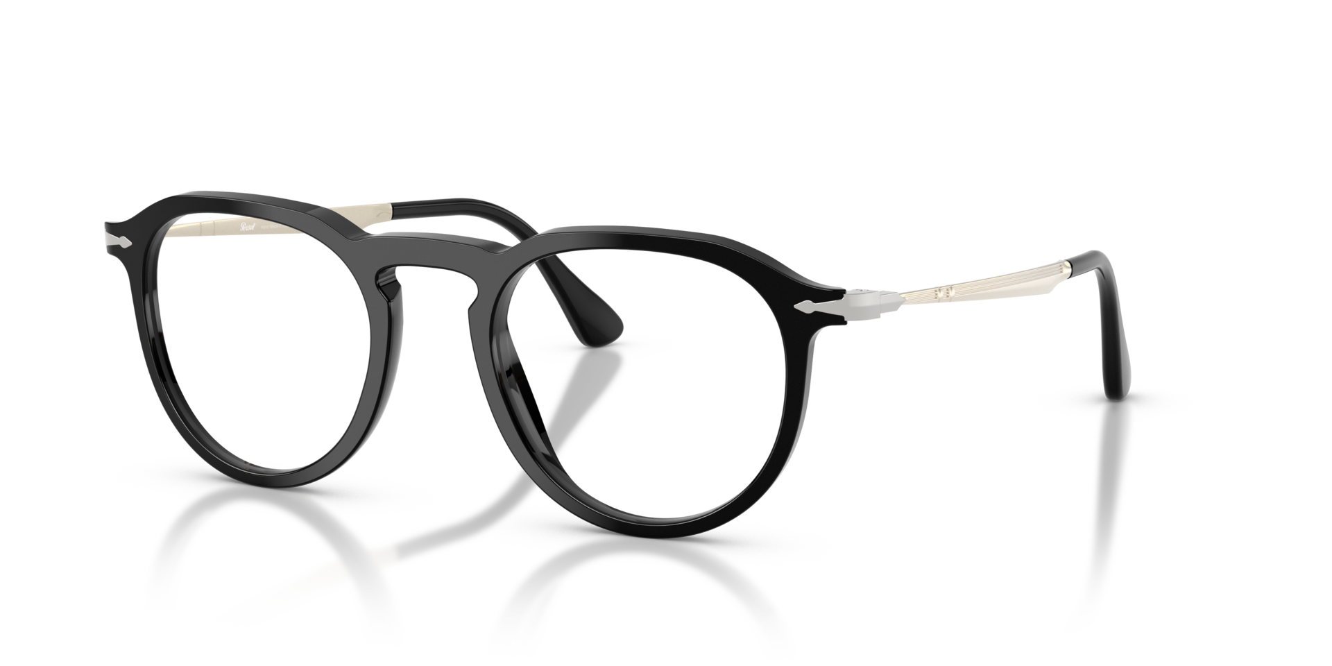 PO3387V Schwarz AcetatEyeglass Frames von B24, Dreiviertelansicht