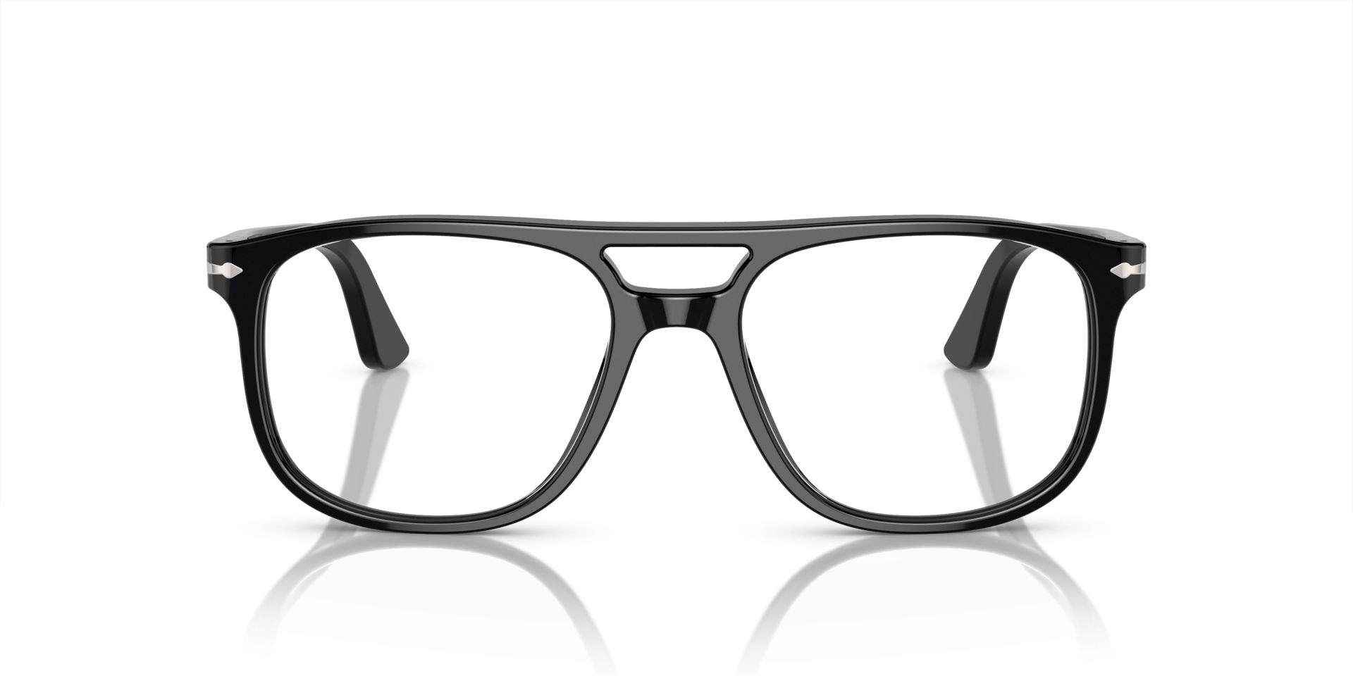 PO3329V Zwart AcetaatEyeglass Frames van B24, Vooraanzicht