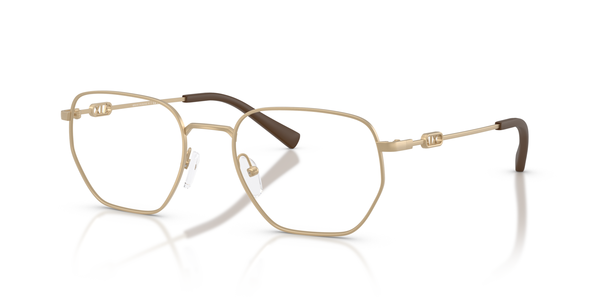 AX1074 Mat lichtgoud MetaalEyeglass Frames van B24, Hoekweergave