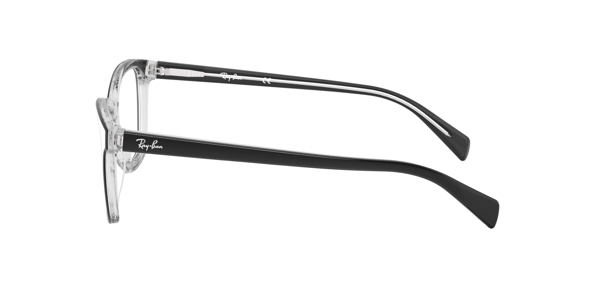 RB5362 Schwarz auf Transparent AcetatEyeglass Frames von B24, Seitenansicht