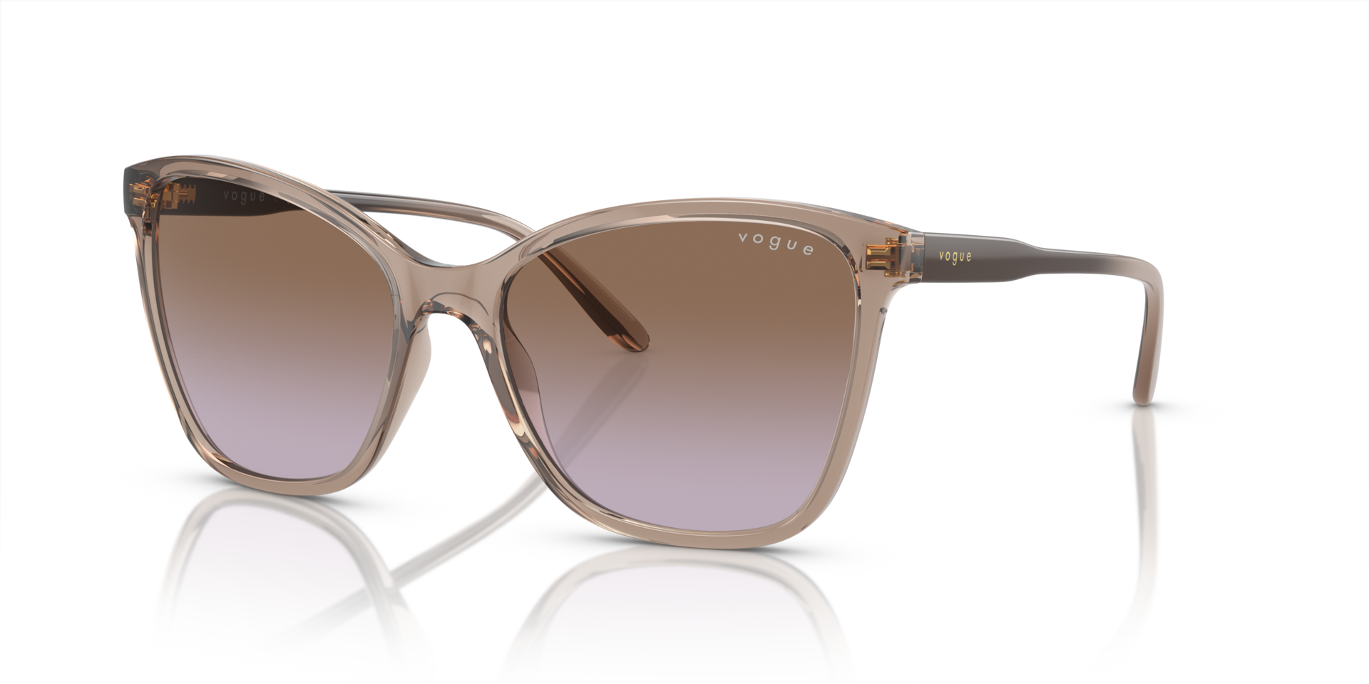 VO5520S Karamell transparent KunststoffSunglass Frames von B24, Dreiviertelansicht