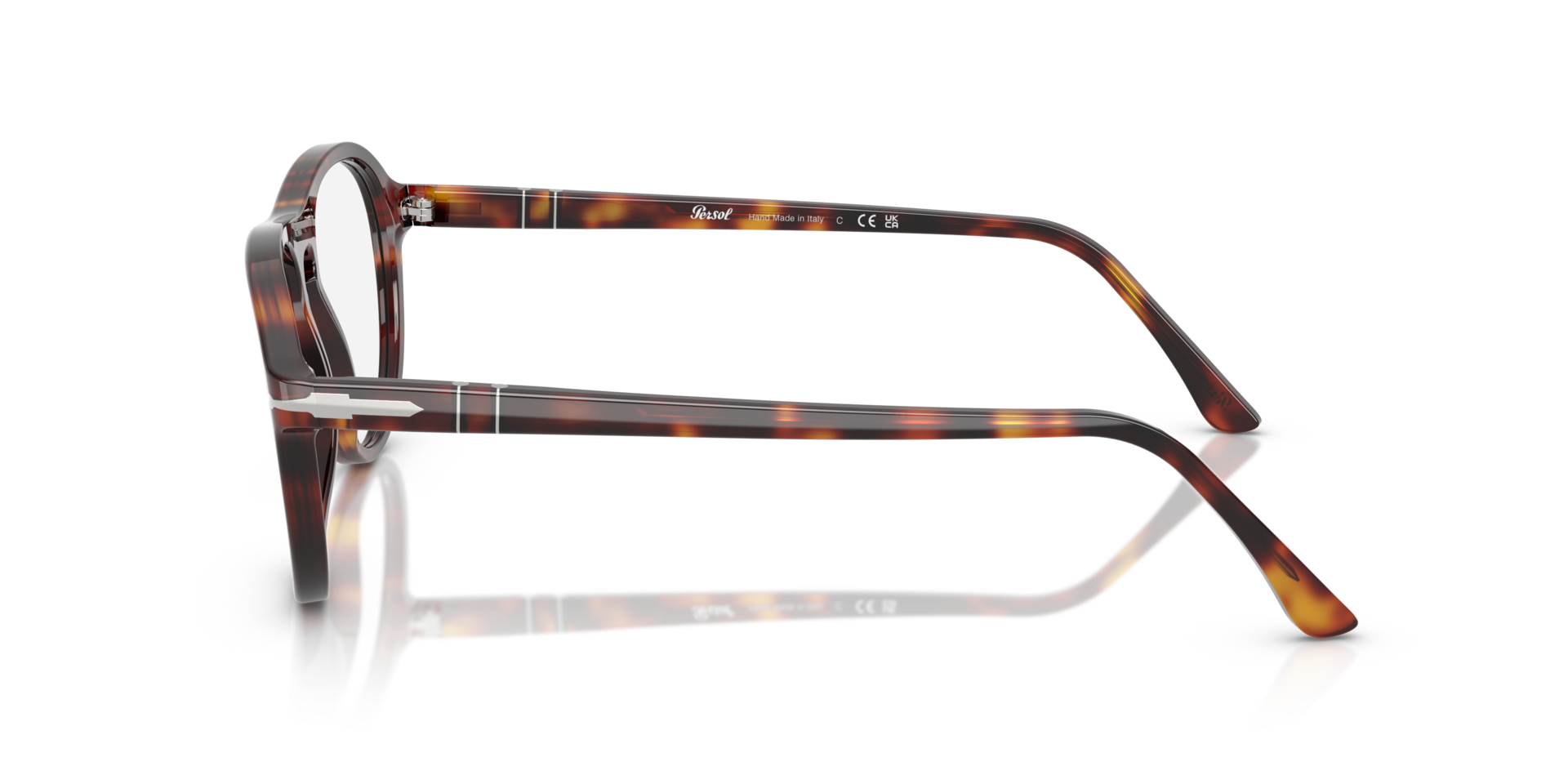 PO3371V Havana AcetaatEyeglass Frames van B24, Zijaanzicht