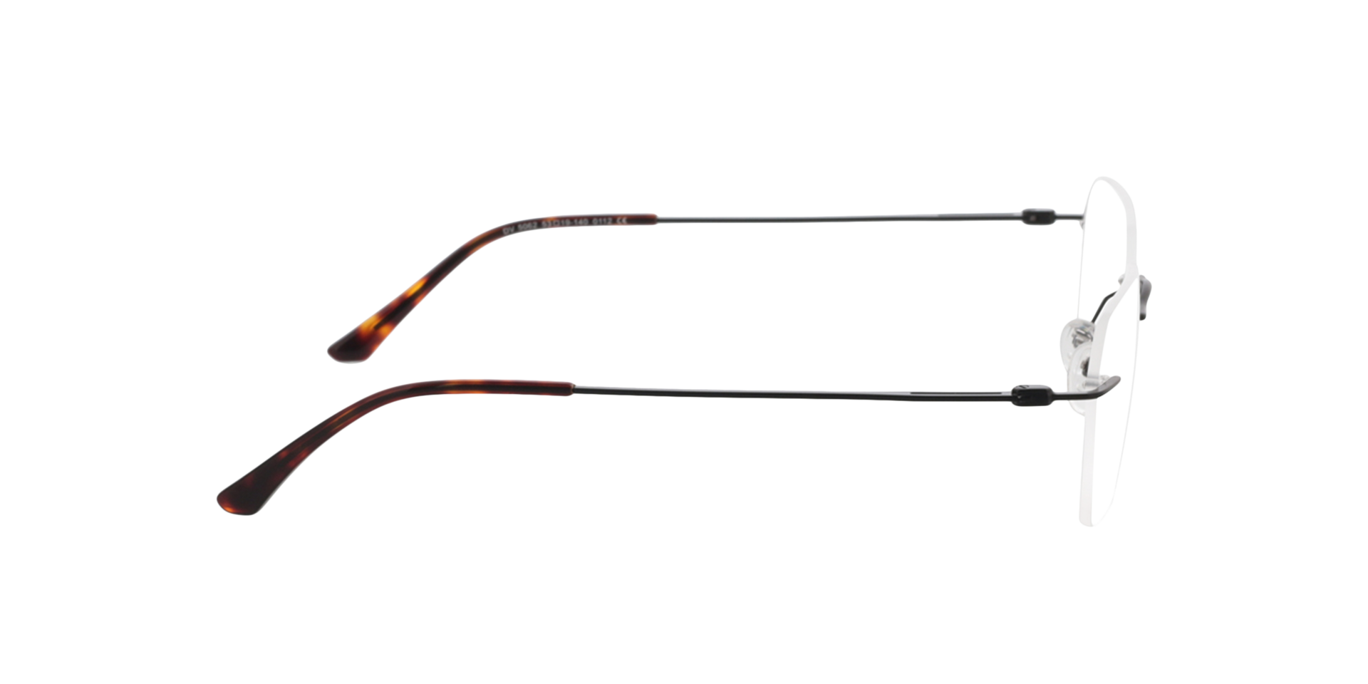 Wayne Matzwart  &  Havana MetaalEyeglass Frames van B24, Zijaanzicht