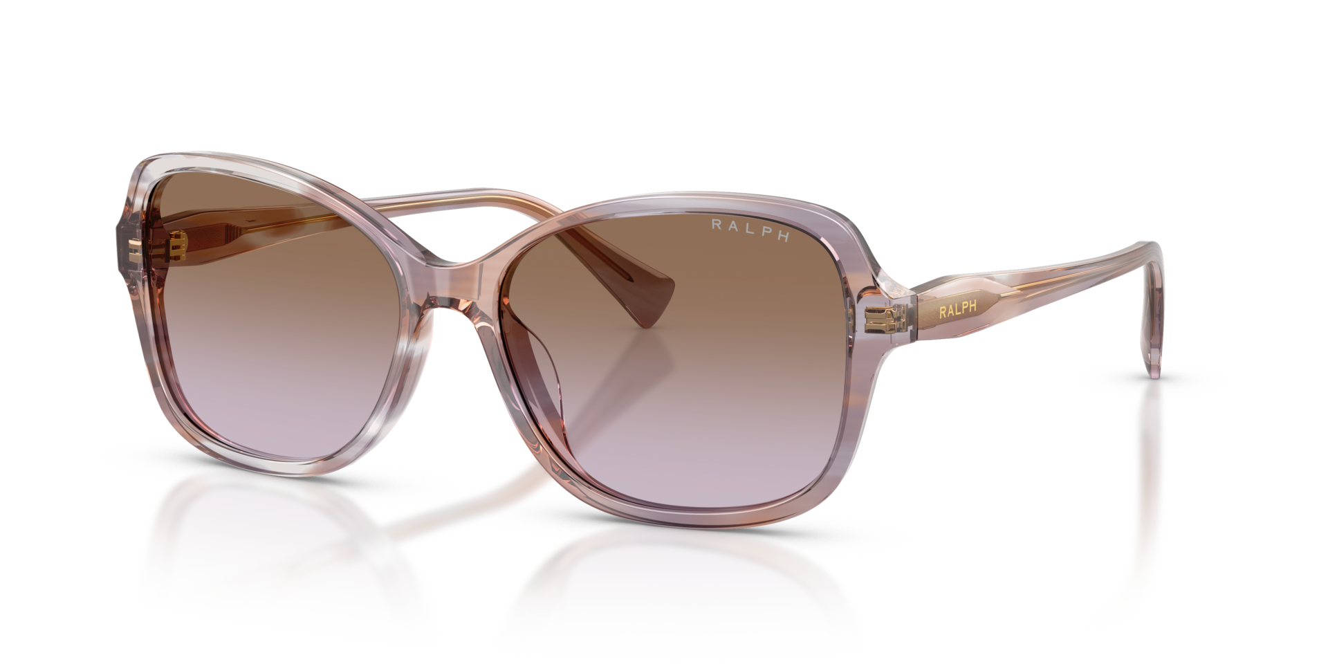 RA5351U Bruin Gestreept AcetaatSunglass Frames van B24, Hoekweergave